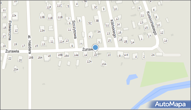 Biała Podlaska, Żurawia, 12, mapa Białej Podlaskiej