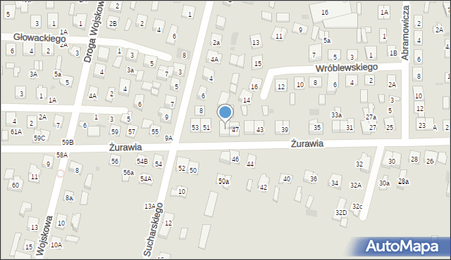 Biała Podlaska, Żurawia, 49, mapa Białej Podlaskiej
