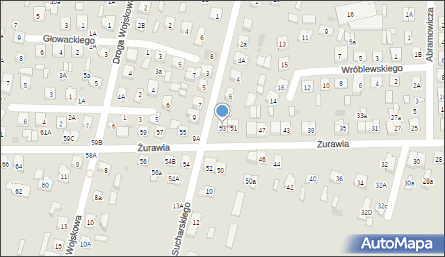 Biała Podlaska, Żurawia, 53, mapa Białej Podlaskiej