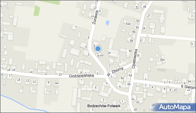 Bodzechów, Żurawia, 2, mapa Bodzechów