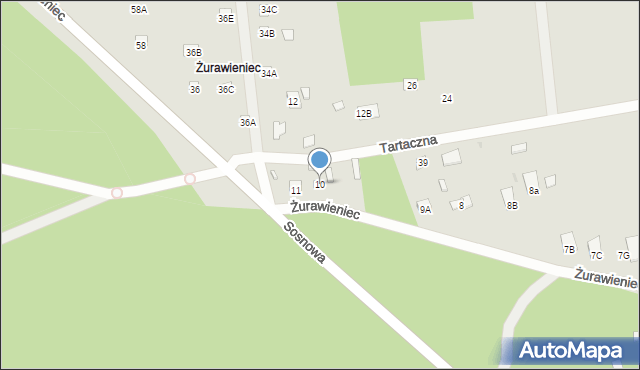 Brok, Żurawieniec, 10, mapa Brok