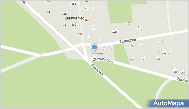 Brok, Żurawieniec, 11, mapa Brok