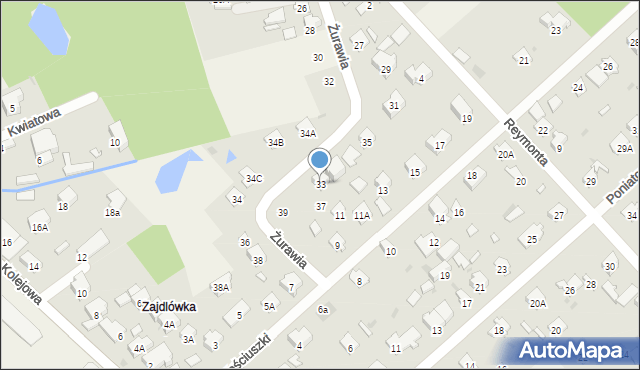 Celestynów, Żurawia, 33, mapa Celestynów