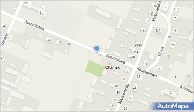 Chamsk, Żuromińska, 1, mapa Chamsk