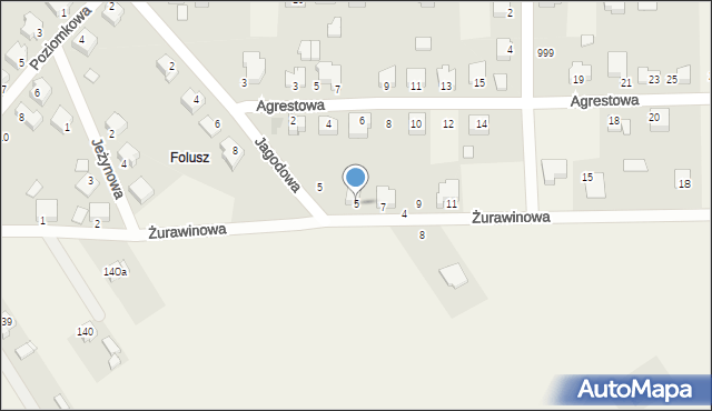 Cisew, Żurawinowa, 5, mapa Cisew