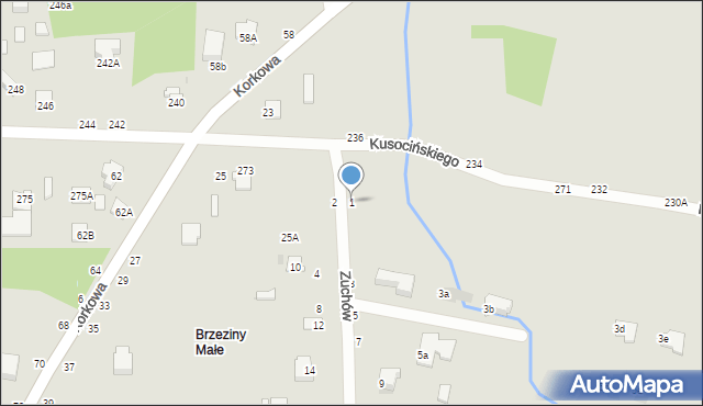 Częstochowa, Zuchów, 1, mapa Częstochowy