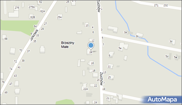 Częstochowa, Zuchów, 14, mapa Częstochowy