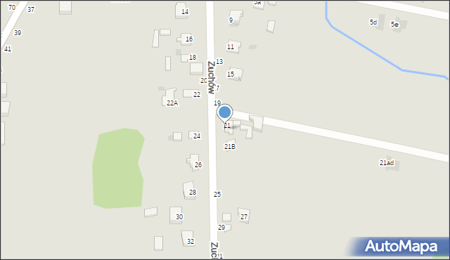 Częstochowa, Zuchów, 21A, mapa Częstochowy