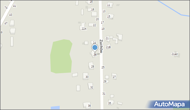 Częstochowa, Zuchów, 26, mapa Częstochowy