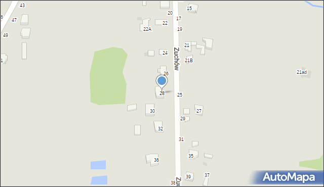 Częstochowa, Zuchów, 28, mapa Częstochowy