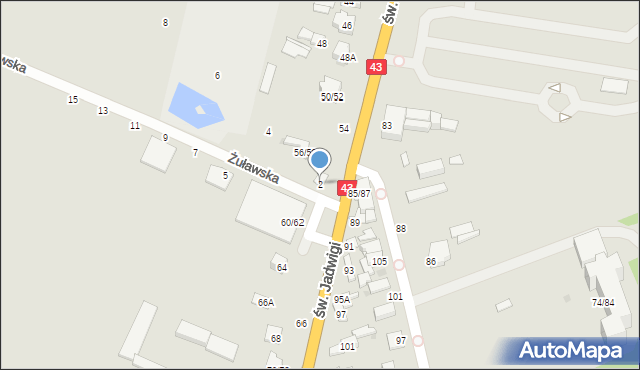 Częstochowa, Żuławska, 2, mapa Częstochowy