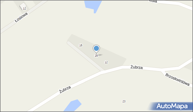 Dołuje, Żubrza, 14, mapa Dołuje