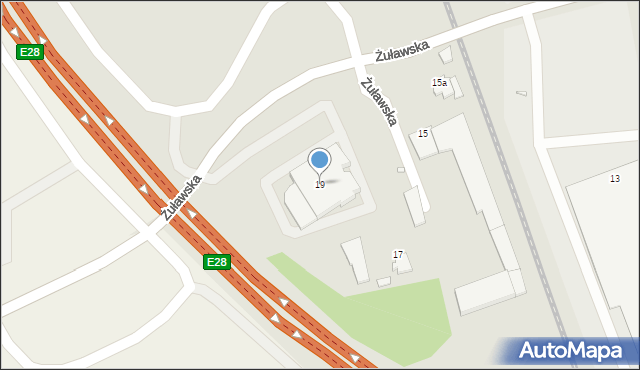 Elbląg, Żuławska, 19, mapa Elbląga