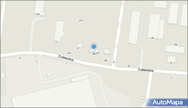 Elbląg, Żuławska, 8b, mapa Elbląga