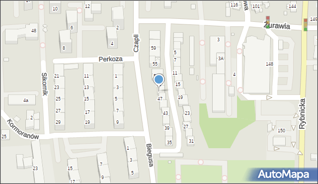 Gliwice, Żurawia, 49, mapa Gliwic