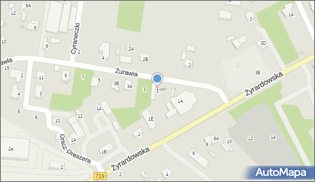 Grodzisk Mazowiecki, Żurawia, 1, mapa Grodzisk Mazowiecki