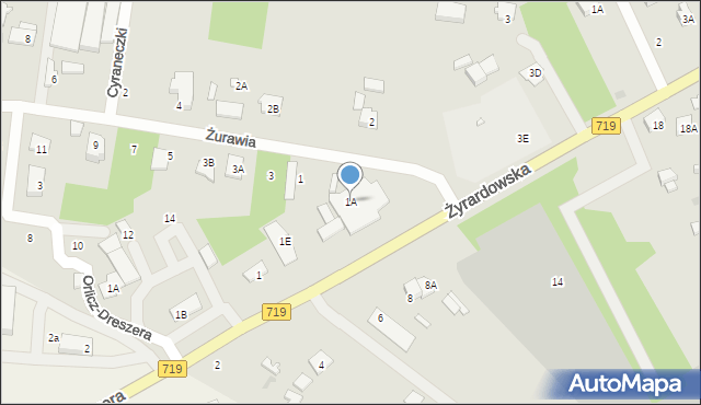 Grodzisk Mazowiecki, Żurawia, 1A, mapa Grodzisk Mazowiecki