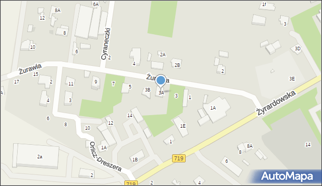 Grodzisk Mazowiecki, Żurawia, 3A, mapa Grodzisk Mazowiecki