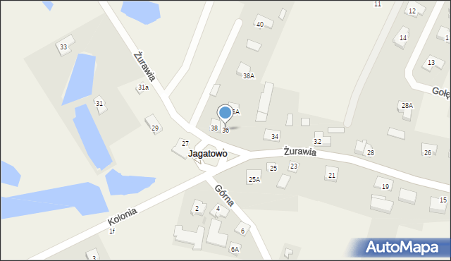 Jagatowo, Żurawia, 36, mapa Jagatowo