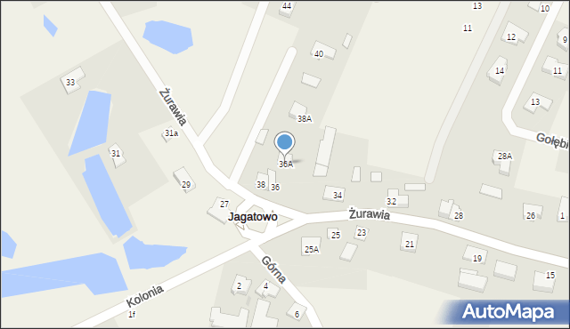 Jagatowo, Żurawia, 36A, mapa Jagatowo