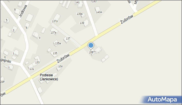 Jankowice, Żubrów, 106, mapa Jankowice