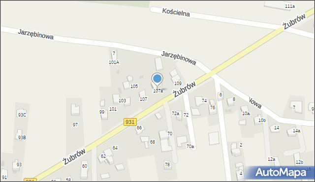 Jankowice, Żubrów, 107a, mapa Jankowice