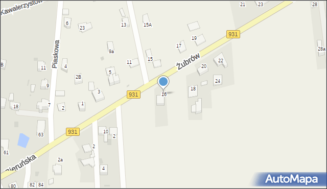 Jankowice, Żubrów, 16, mapa Jankowice