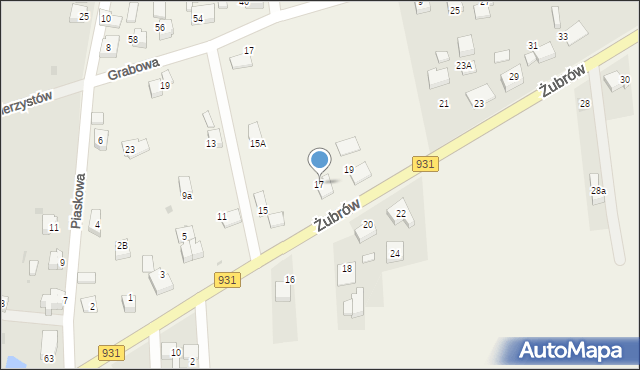 Jankowice, Żubrów, 17, mapa Jankowice