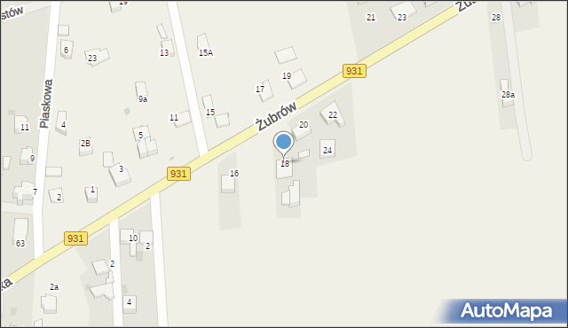 Jankowice, Żubrów, 18, mapa Jankowice