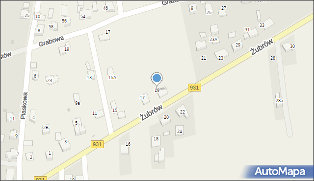 Jankowice, Żubrów, 19, mapa Jankowice