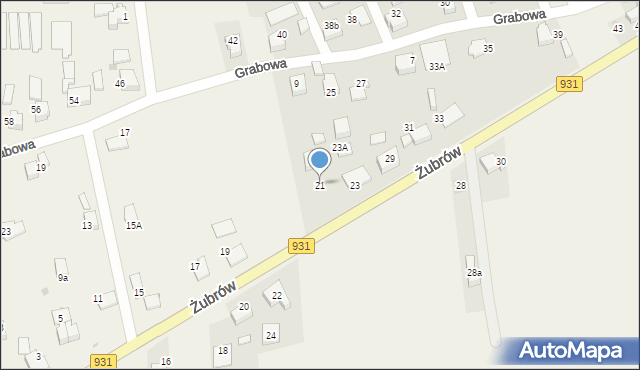 Jankowice, Żubrów, 21, mapa Jankowice