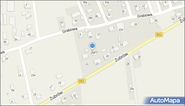 Jankowice, Żubrów, 23A, mapa Jankowice