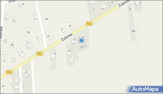 Jankowice, Żubrów, 24, mapa Jankowice