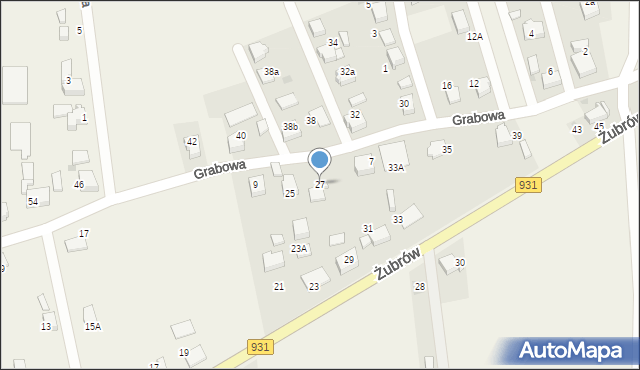 Jankowice, Żubrów, 27, mapa Jankowice