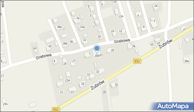 Jankowice, Żubrów, 33A, mapa Jankowice