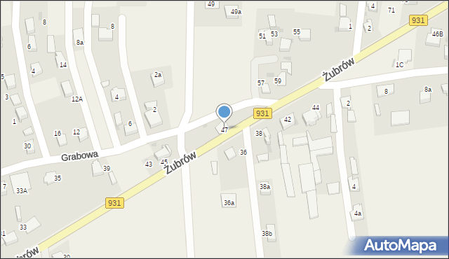 Jankowice, Żubrów, 47, mapa Jankowice