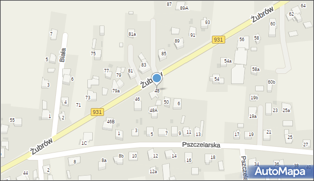 Jankowice, Żubrów, 48, mapa Jankowice