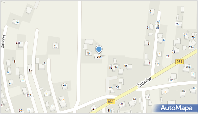 Jankowice, Żubrów, 49a, mapa Jankowice