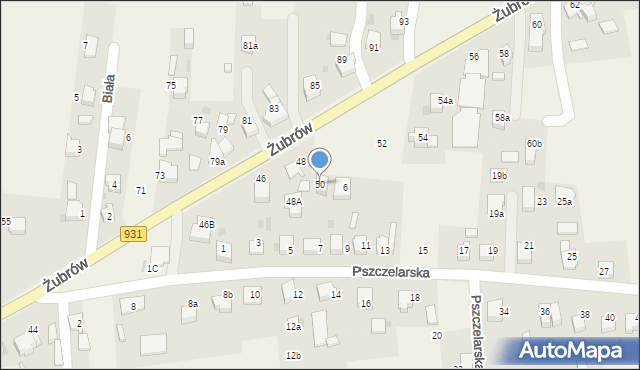 Jankowice, Żubrów, 50, mapa Jankowice