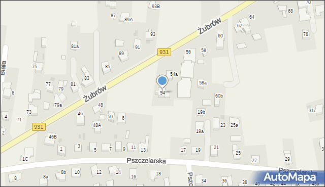 Jankowice, Żubrów, 54, mapa Jankowice