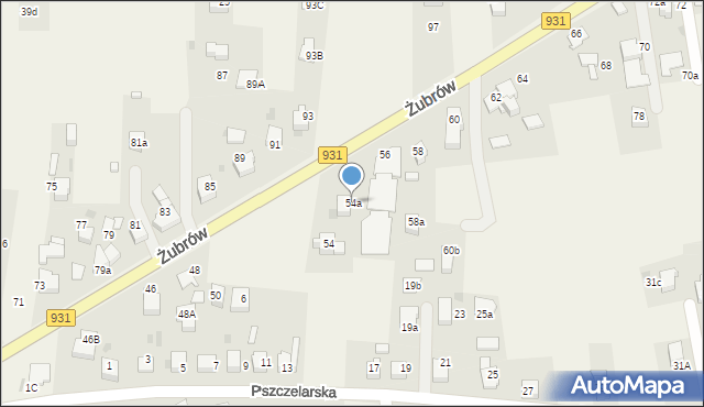 Jankowice, Żubrów, 54a, mapa Jankowice