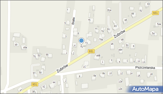 Jankowice, Żubrów, 71, mapa Jankowice