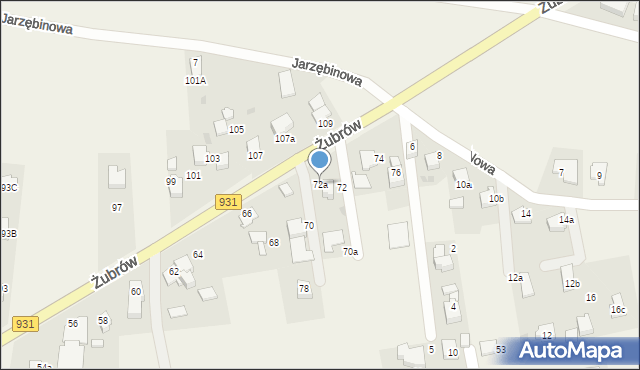 Jankowice, Żubrów, 72a, mapa Jankowice