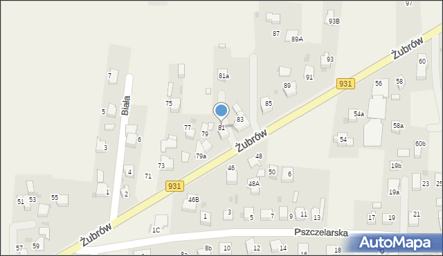 Jankowice, Żubrów, 81, mapa Jankowice