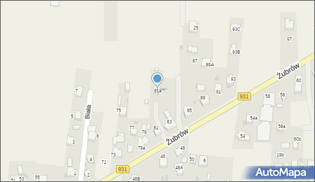 Jankowice, Żubrów, 81a, mapa Jankowice