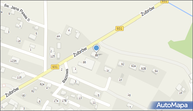 Jankowice, Żubrów, 88, mapa Jankowice