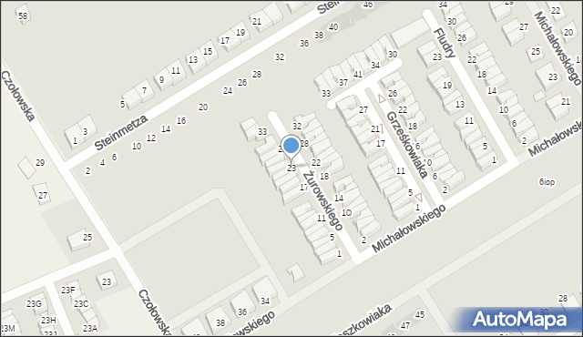 Kórnik, Żurowskiego Romualda, ks., 23, mapa Kórnik