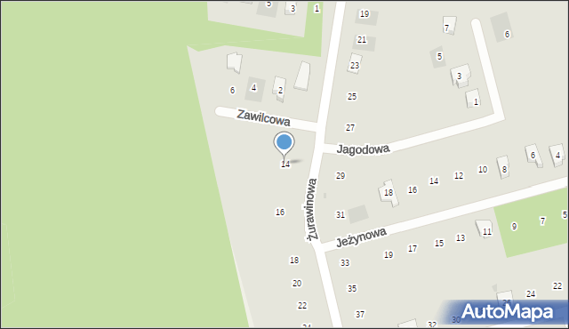 Kościerzyna, Żurawinowa, 14, mapa Kościerzyna