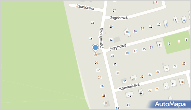 Kościerzyna, Żurawinowa, 18, mapa Kościerzyna