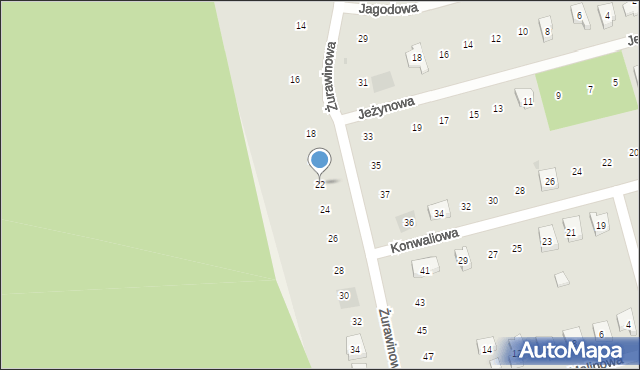 Kościerzyna, Żurawinowa, 22, mapa Kościerzyna